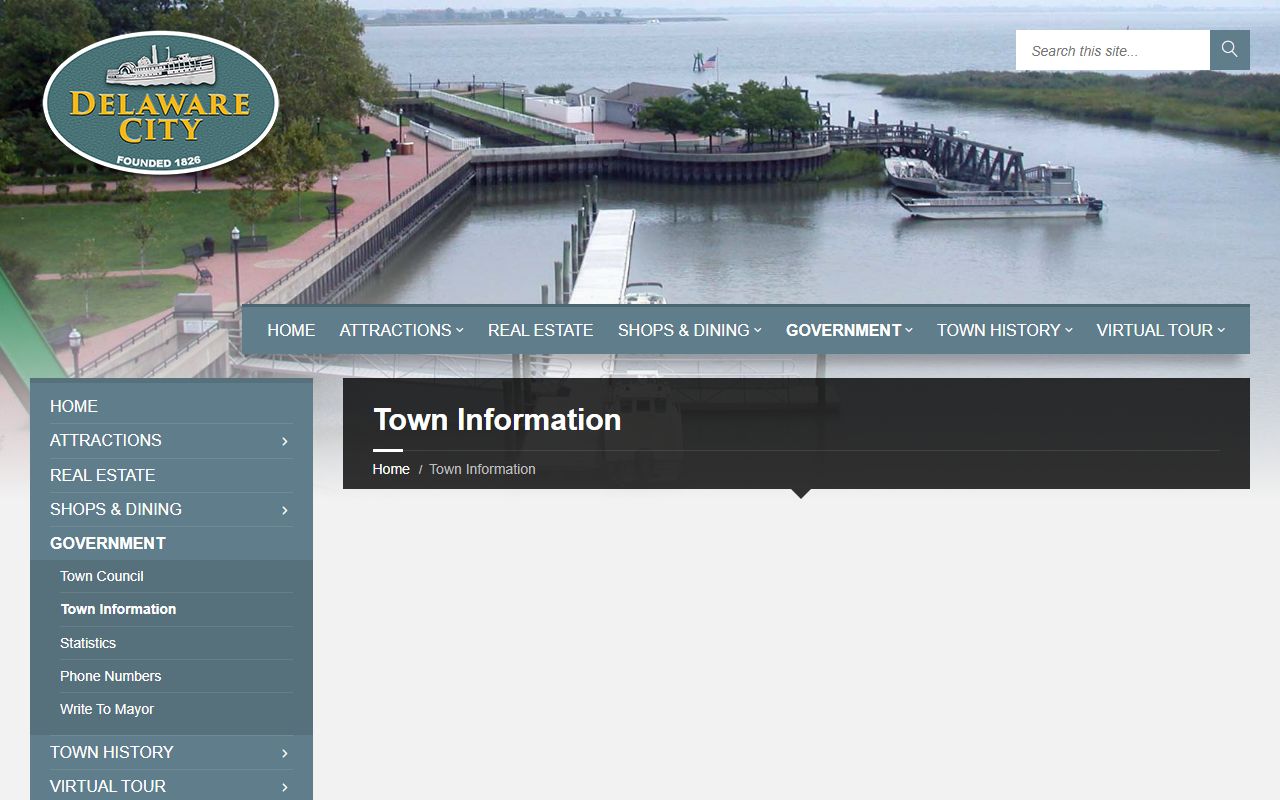 Delaware City Phone Directory town information page
