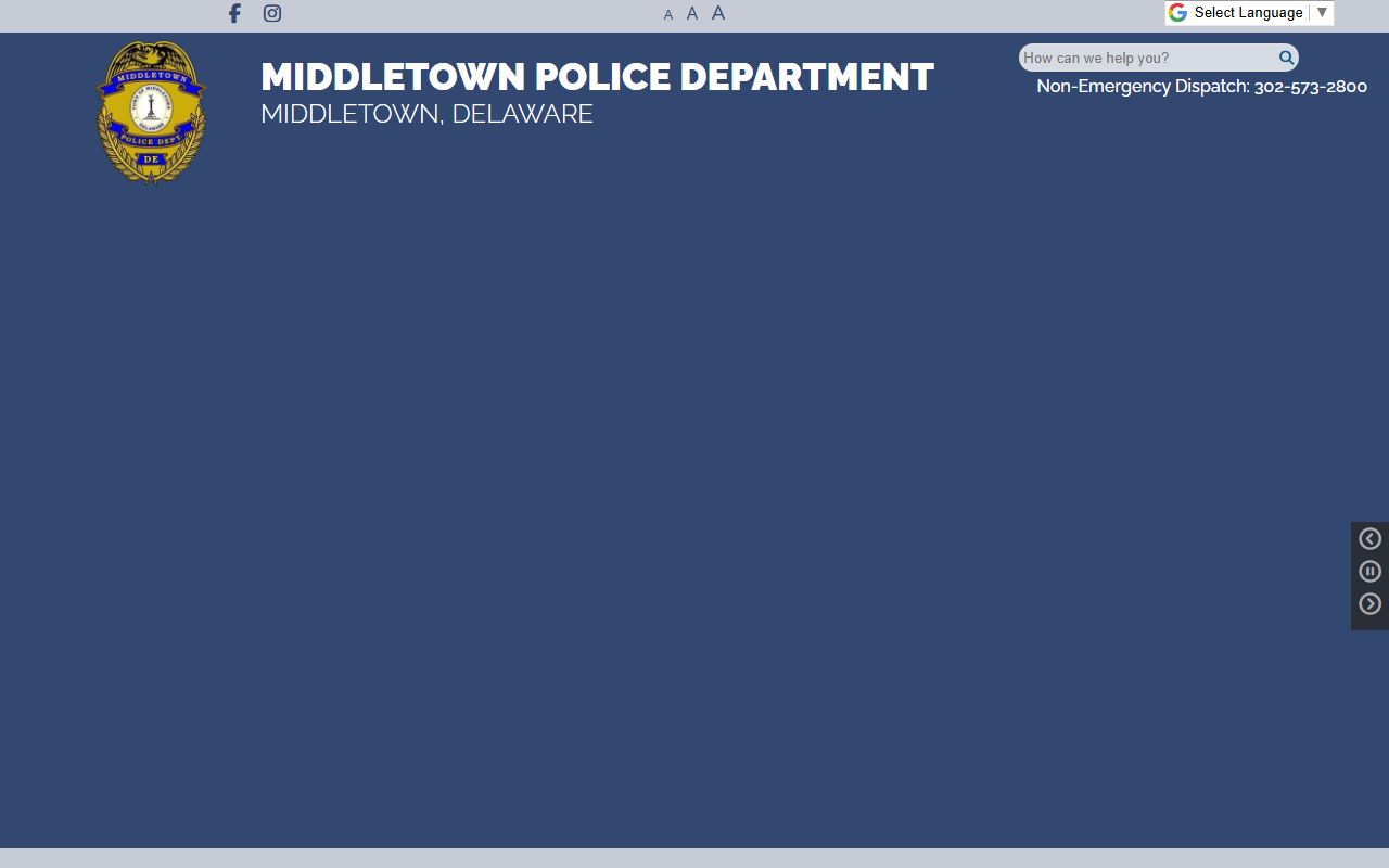 Middletown Police Department Phone Directory page