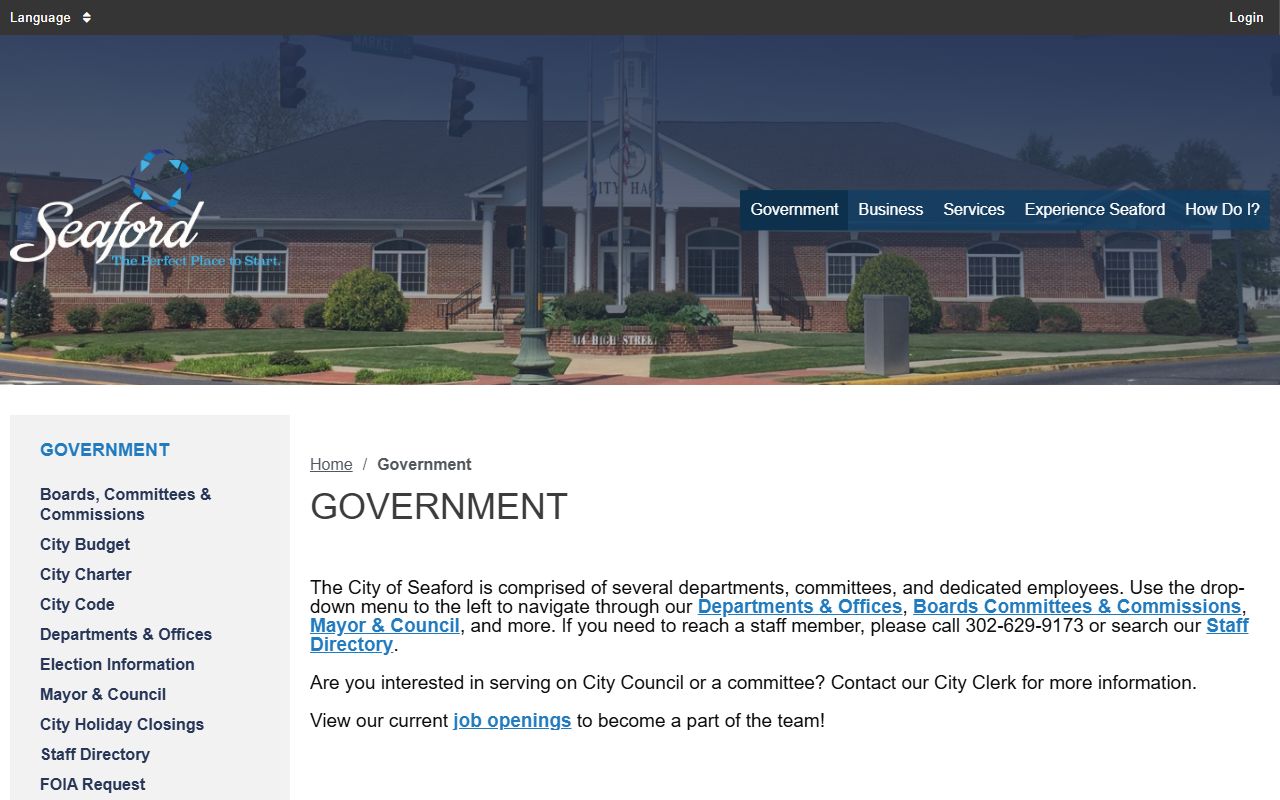 Seaford government hub Phone Directory page
