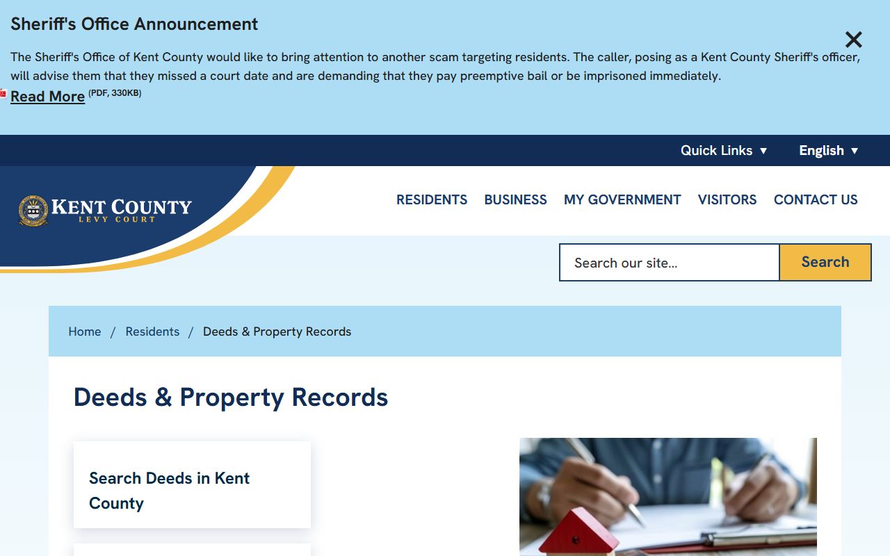 Kent County deeds and property records Phone Directory page