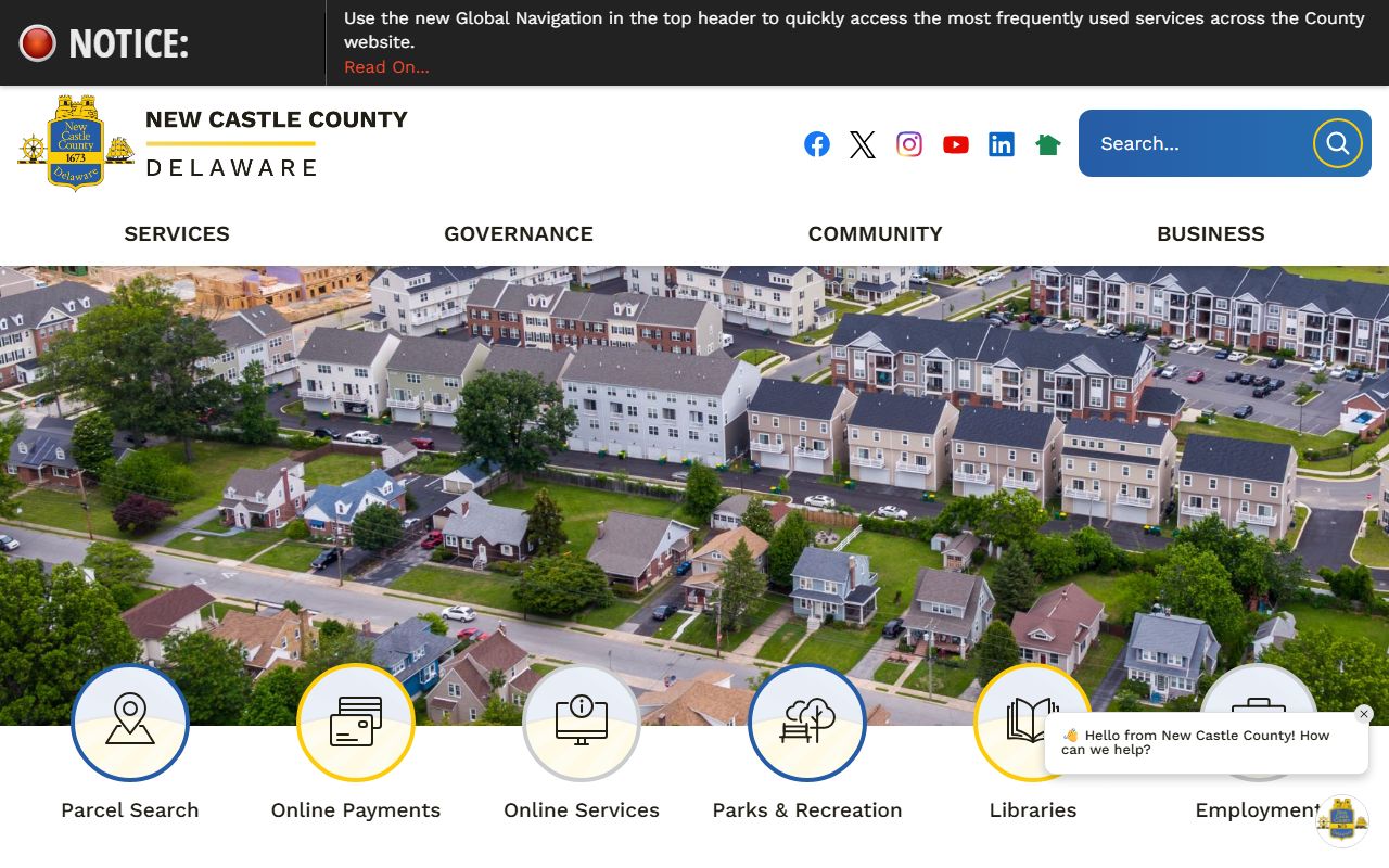 New Castle County Delaware homepage Phone Directory