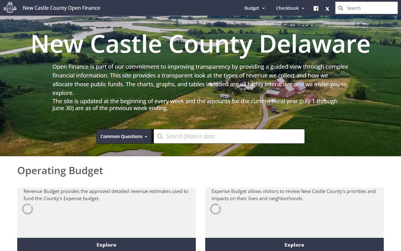 New Castle County Open Finance Phone Directory data portal