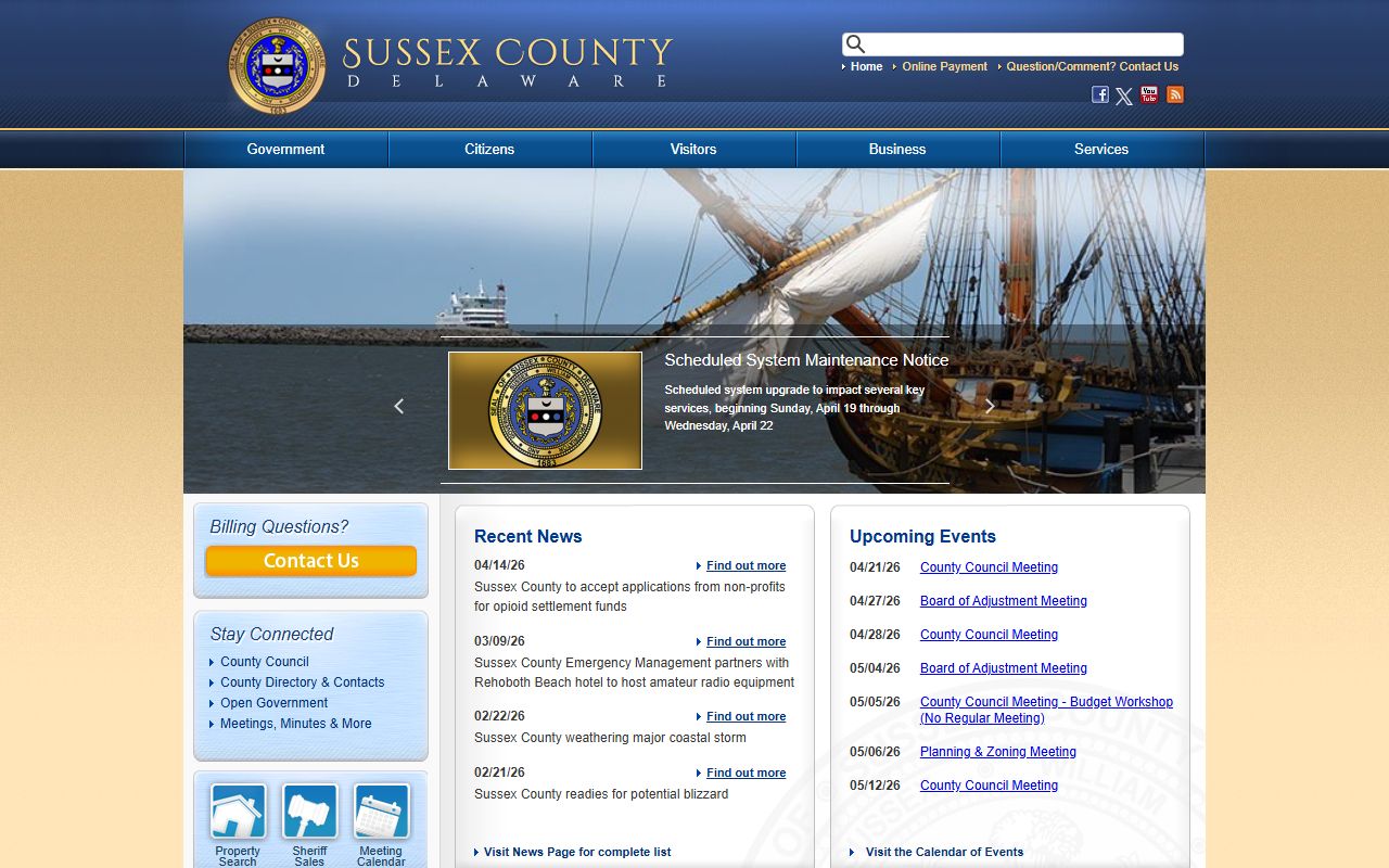 Sussex County Delaware homepage Phone Directory