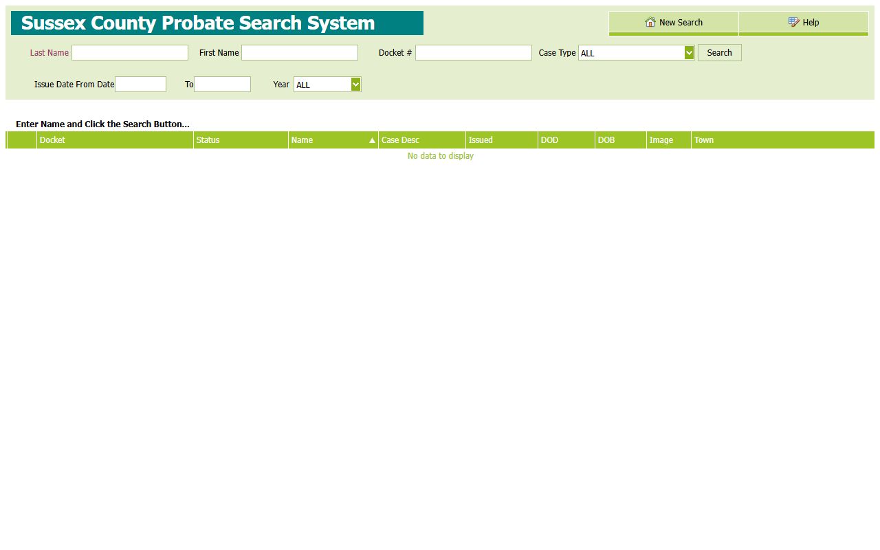 Sussex County probate search Phone Directory Bluestone system