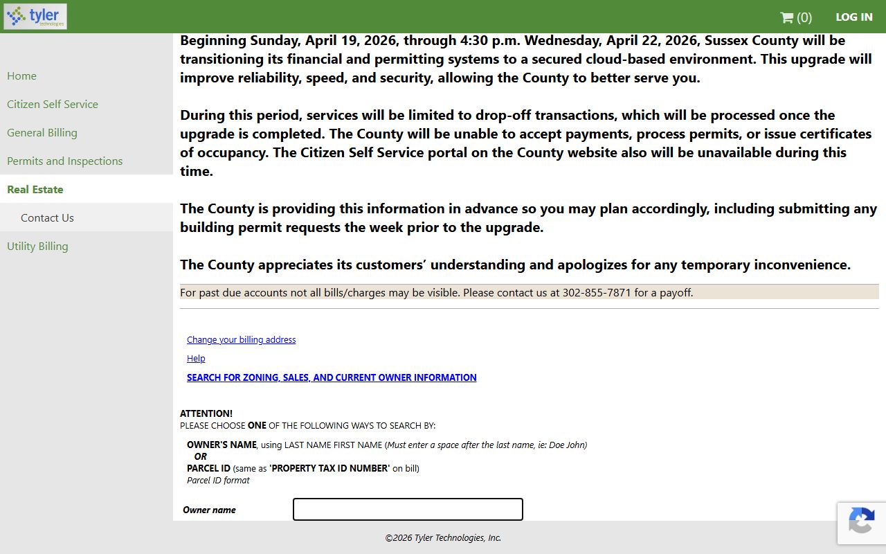 Sussex County real estate tax Phone Directory portal
